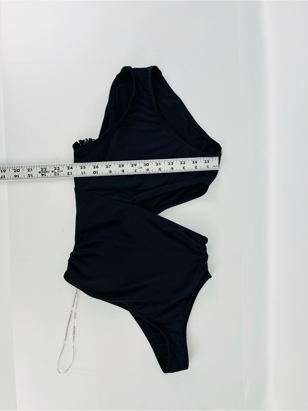 MICHAEL Michael Kors Logo Tape One-Shoulder Cutout Sporty Swimsuit Black Size 4 - Picture 10 of 14
